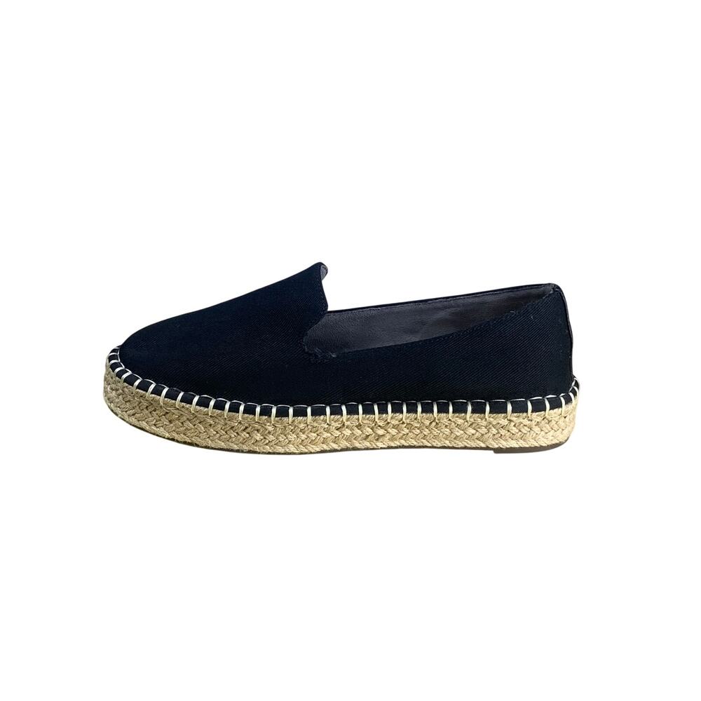 Joie Cara Womens 8 Black Canvas Espadrilles Slip On Flats Casual